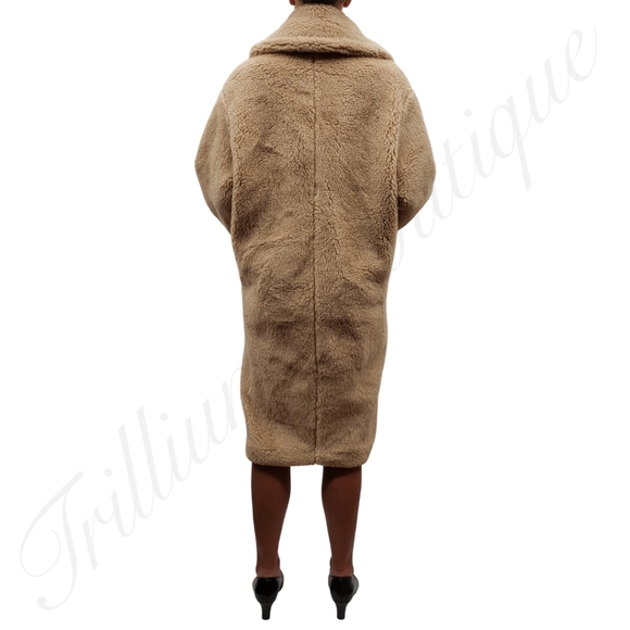 ABERCROMBIE & FITCH Women's Oversized Long-Length Sherpa Teddy Coat XS Petite - Picture 6 of 12